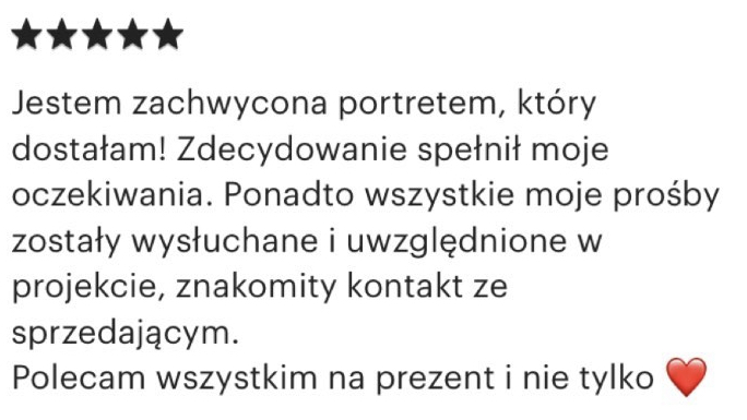 Treść: pozytywne opinie na temat: portrety personalizowane ze zdjęć.